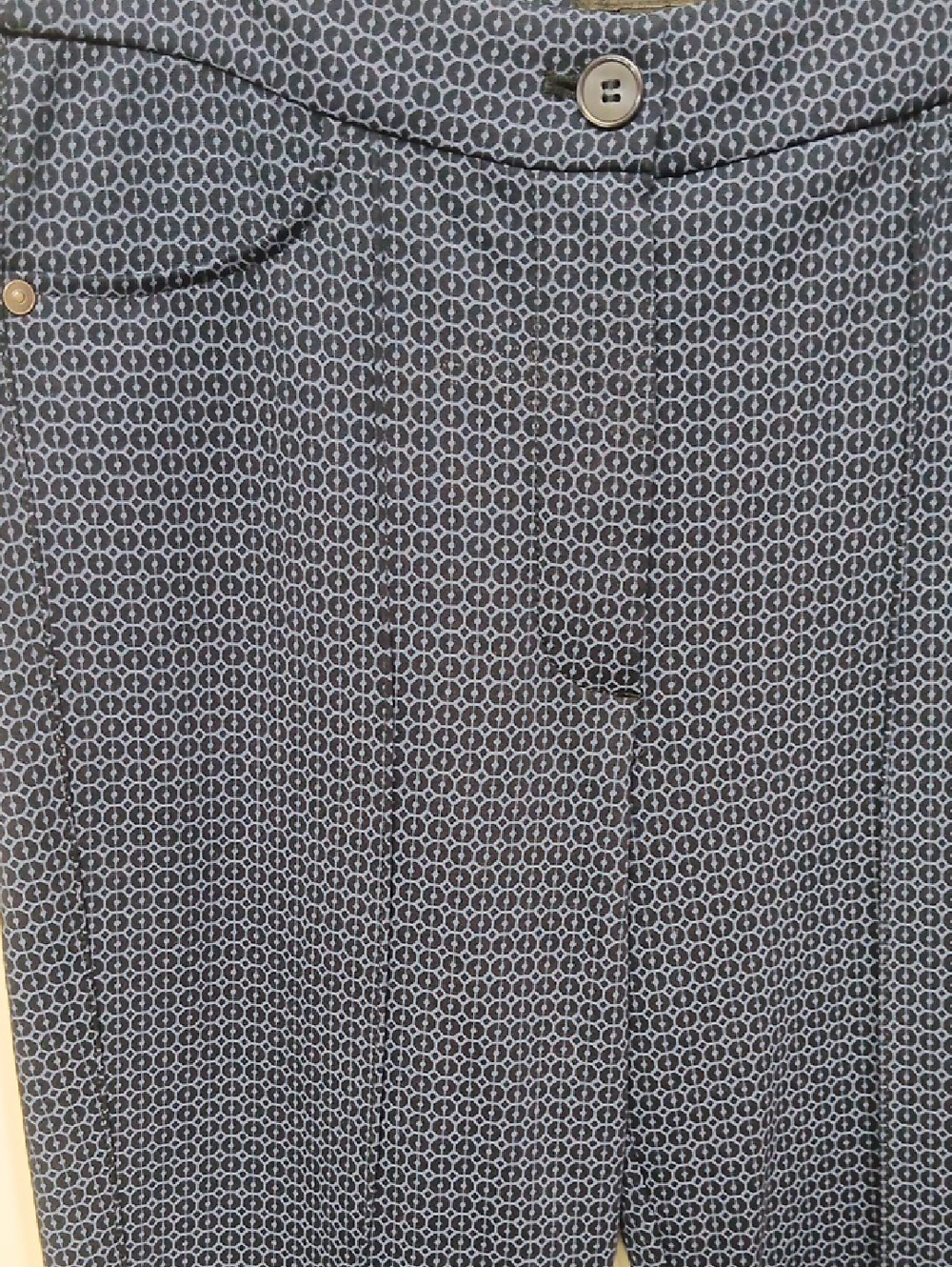 Olsen Europe Navy Textured Slim Dress Pants - Picture 2 of 6